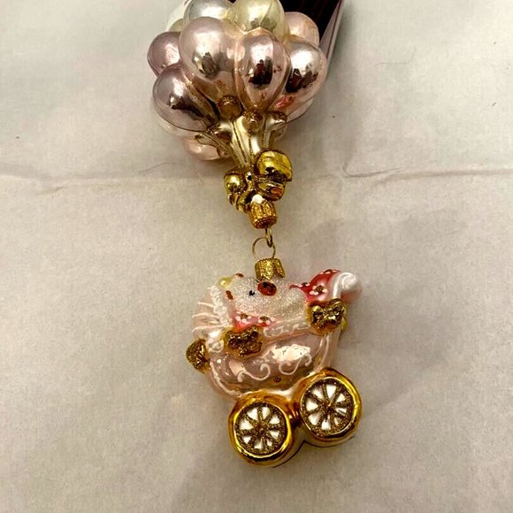 John Duras NIB Pink Cart with Balloons - Picture 1 of 2